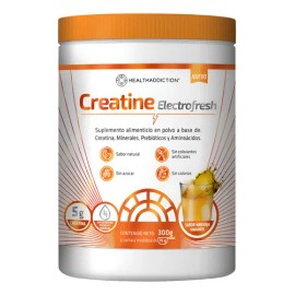 Creatina Monohidratada con Electrolitos y Vitaminas | Healthaddiction Electrofresh Naranja | Con BCAAs, Prebióticos, Sin Azúcar, Sin Calorías | 30 Porciones 300g