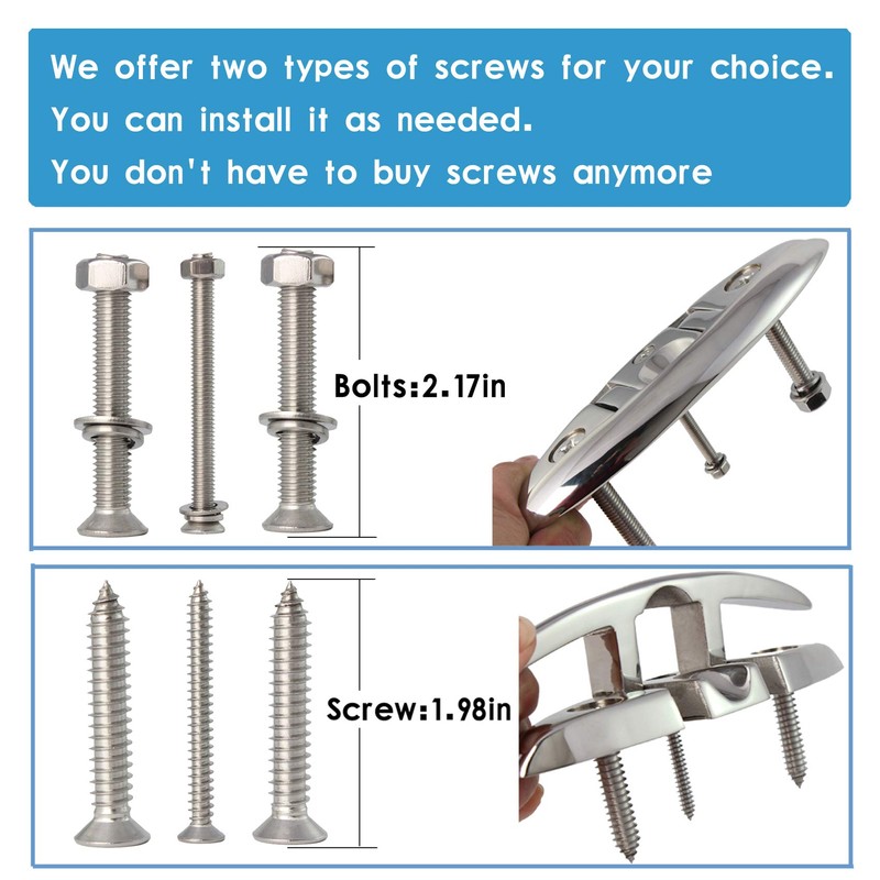 316 Stainless Steel Boat Folding Cleats Boat Dock Cleats 5/6/8.5