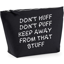 Hippowarehouse Don't huff don't puff keep away from that stuffprinted make up cosmetic wash bag 18x19x9cm