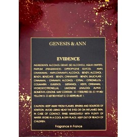 GENESIS & ANN EVIDENCE EAU DE PARFUM SPRAY UNISEX 3.4 Oz / 100 ml BRAND NEW!!!