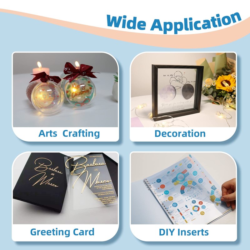 Uinkit 30 Sheets Pintable Transparency Film Acetate Clear Sheets for