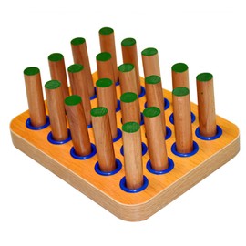 BOSREROY Peg Board Hand-Eye Coordination Training Tool – Wooden Finger Board for Stroke Therapy & Fine Motor Skills Development, Includes 20 Pegs, Natural Wood Finish, 7.1 x 5.5 x 0.8 Inches