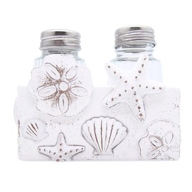 Starfish and Shells Salt & Pepper Set, Nautical Décor, Shakers Included, 4.5 Inches