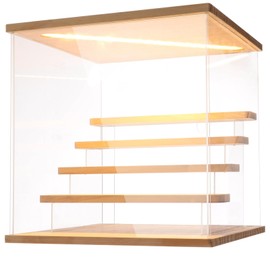 Led Acrylic Figures Display Case - Clear Action Figurine Lighted Display Case with Light for Figures Display Box Stand, Dustproof Protection Showcase Cabinet for Figurines Collection