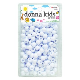 DONNA Kids Hair Beads 12 mm (170 pcs) - White Pony Beads with Threading Tool – Fun Braiding & Craft Accessories for Girls