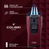 Colibri Monaco Triple Jet Flame Cigar Lighter, Wind Resistant, Blue