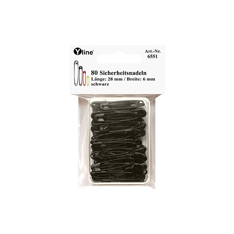 Yline Pack of 80 Mini Safety Pins, 28 mm, Small,