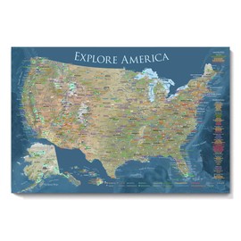 National Parks Poster Map with all 600 NPS sites and USA Travel Destinations - Travel Map Wall Posters - National park checklist map (24W x 16H inches)