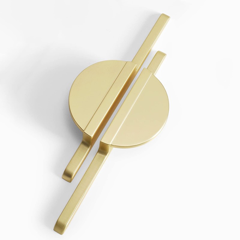 Myxekllo Gold Drawer Pulls Half Moon Drawer Pulls, Brushed Gold