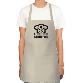Press Fans - ADDICTED TO STRUFFOLI Apron for Men, Women with 2 Pockets - Adjustable Neck Strap, Chef BBQ Kitchen Cooking Apron o76