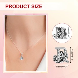 PATIKIL 925 Sterling Silver Letter Charm, Alphabet R Letters Bead Charm Initial Letter Pendants for Bracelets Necklace DIY Jewelry Gift, Silver Tone
