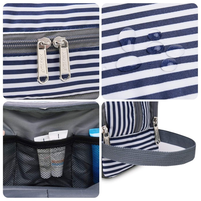 WANDF Toiletry Bag Water-Resistant Nylon Travel Wash Bag Lightweight Dopp
