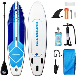 Inflatable Stand Up Paddle Board, 10'6" x 33" x 6", Standup Paddleboard with Adjustable Kayak Paddle, for Yoga, Paddle Board, Kayaking, Surf, Canoe, Fishing