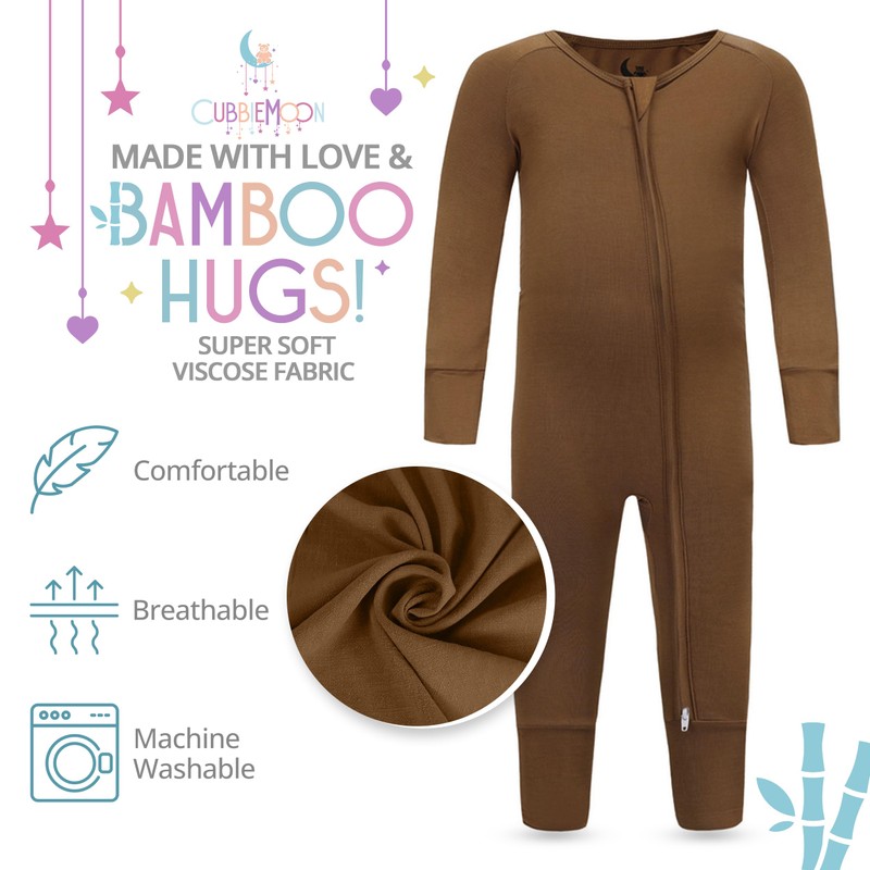 Bamboo Viscose Baby Pajamas 2 Way Zip for Diaper Change