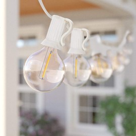 Goothy 50Ft LED Globe String Lights, G40 Outdoor String Lights with 22 Shatterproof LED Bulbs (2 Spare), Clear Globe Hanging Patio String Lights for Party Garden Bistro Backyard Indoor Decor- White