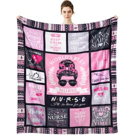 Nurse Gifts for Women Nurse Blanket Nurse Appreciation Gifts Retirement Gifts for Nurse Student Graduation Nurse Week Gifts Soft Throw Fleece Blanket 60”x50” inch Home Bed Sofa Chairs Dorm