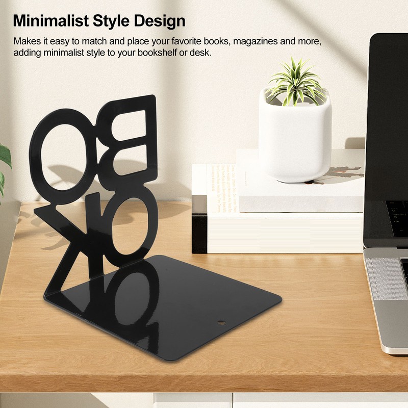 1 Pair Modern Bookend Non Slip Heavy Duty Decorative Book