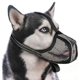 JYTDBCS Anti-bite dog muzzle Mesh cloth breathable anti-barking anti-eating pet mask Large and small dog muzzle