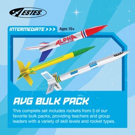Estes 1753 AVG Bulk Variety Pack of Rocket-Building Kits, Beginner and Intermediate Flying-Rocket-Model Kits for Ages 10+, Includes Viking, Alpha, and EX2 Rockets