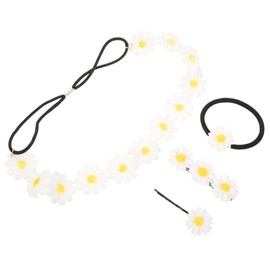 Baluue 4pcs Daisy Flower Crown Headband Flower Hair Clips Floral Hair Accessories for Women for Holiday Decor and Special Occasions