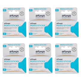 drTung's Dental Sticks for Teeth & Gum Cleaning - Toothpicks for Oral Care, Soft Floss Picks for Teeth, Interdental Plaque & Food Remover Tool, Perio Sticks - Thin, Bulk 100 Count (Pack of 6)