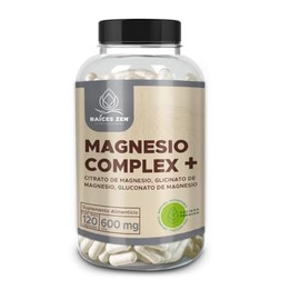 Tres Magnesios Complex | Glicinato de Mangesio Citrato de Magnesio Gluconato de Magnesio | 600 mg por Cápsula | Suplemento Alimenticio Sin Rellenos - 