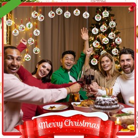 Syhood 12 Pcs Clear Christmas Ball Ornaments Lime Green Christmas Tree Hanging Ball Decorations Acrylic Christmas Balls with Cards for Xmas Tree Gift Party Holiday Decor