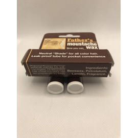 Father's Moustache Wax Neutral. Neutral Shade for All Color Hair. Leak Proof Tube for Pocket Convenience (4). ON All Multi Packs at Checkout, (Pack of 4)