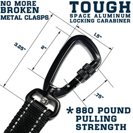 Heavy-Duty Dog Leash with Locking Carabiner – Reflective Nylon Lead with Padded Handle or Dual Traffic Handles – Perfect for Walking, Training, and Hiking Large, Medium, and Small Dogs (Orange, 4')