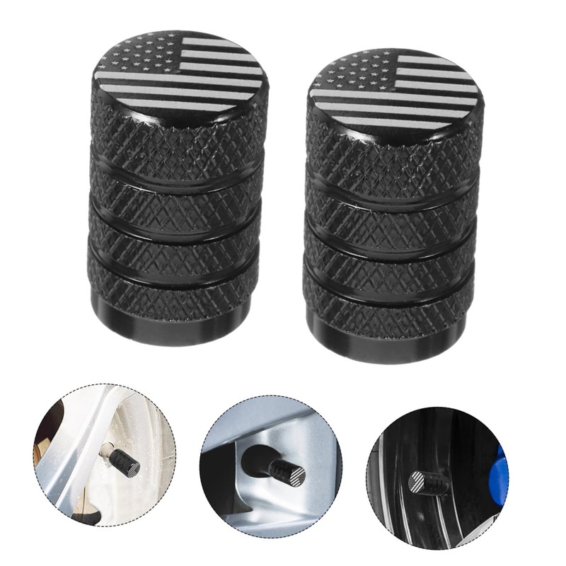 ABOOFAN 4pcs American Flag Tire Valve Caps Durable Tire Stem