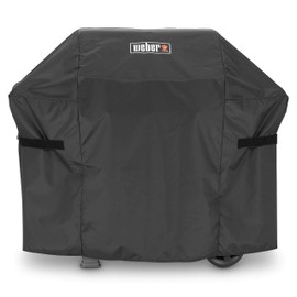 Weber Premium Outdoor Grill Cover, Water-Resistant, Compatible with Large Spirit Series Gas Grills, Black