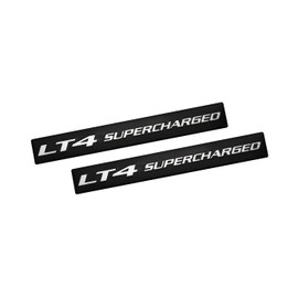 ERPART LT4 Supercharged Silver on Black Highly Polished Real Aluminum Emblems (Pack of 2)