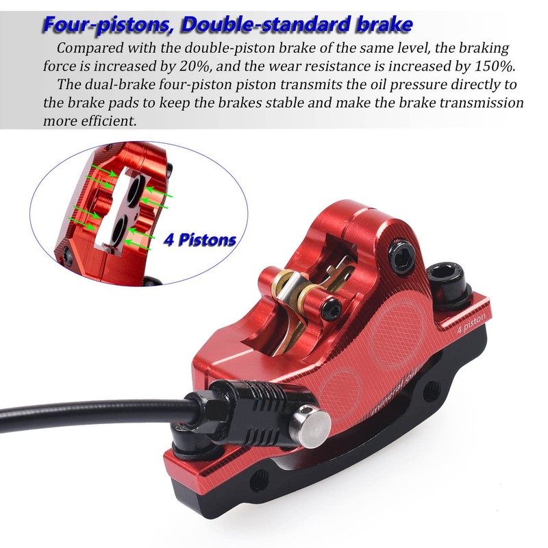 ThinkTop Bike 4 Piston Hydraulic Disc Brake, CNC Machining MTB