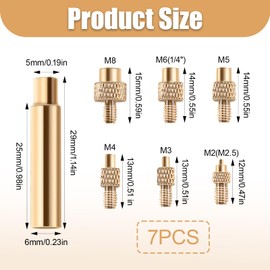 7-Piece Soldering Iron Melting Aid Set, Compatible with 3D Printer Accessories with 5 Pieces M4 Female Thread Knurled Nuts, Universal 936 Soldering Iron Tips for Thread Insert, Melting Nuts M2 M3 M4