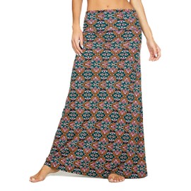 Women's Summer High Waist Boho Yoga Maxi Skirt Elastic Pull On Long Skirts, 11, S
