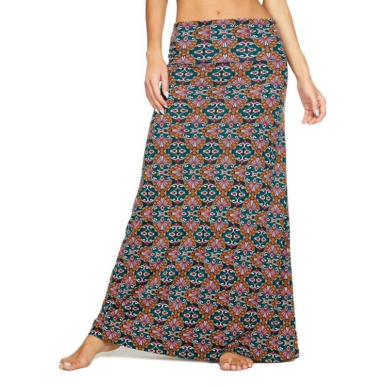 Women's Summer High Waist Boho Yoga Maxi Skirt Elastic Pull