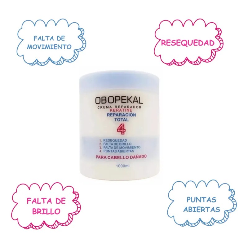 Crema + Shampoo Keratine Reparación Profunda Obopekal