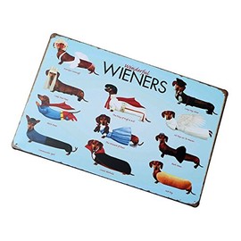 Bluelover Dachshund Dog Tin Sign Vintage Metal Plaque Poster Bar Pub House Wall Decor