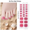 DUKASOU Semi Cured Gel Pedicure Strips, (Rouge Button) 26 PCS