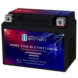 Mighty Max Battery YTX4L-BS SLA Battery for Honda 50 NCH50 Metropolitan 13-'15