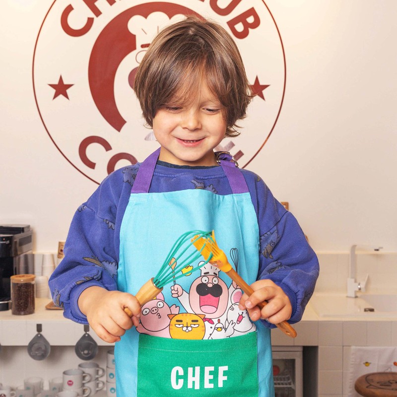 CHEFCLUB KIDS Unisex Children's Cotton Apron, Yellow, One Size, yellow