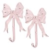 CroBlissful 2 Pcs Coquette Iron Pink Bow Hook Home Decorative
