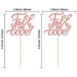 24 piezas de adornos para cupcakes con purpurina temática de otoño para despedida de soltera, para otoño, boda, compromiso, aniversario, fiesta de cumpleaños, decoración de pasteles, suministros de oro rosa