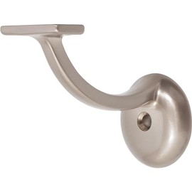 Stone Harbor Hardware Heavy-Duty Extended Handrail Bracket with 2-1/8" Round Base, Satin Nickel