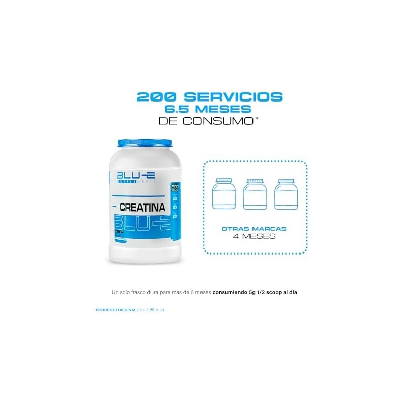 Blu-e Creatina Monohidratada 1k 200 Servicios Sabor Natural