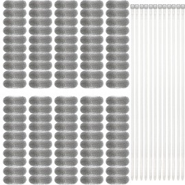Hotop 100 Pieces Lint Traps for Washing Machine Hose with 100 Cable Ties, Stainless Steel Lint Catcher for Washing Machine Filter Laundry Mesh Washer Hose Filter Rust-Proof Lint Traps Snare for Discharging