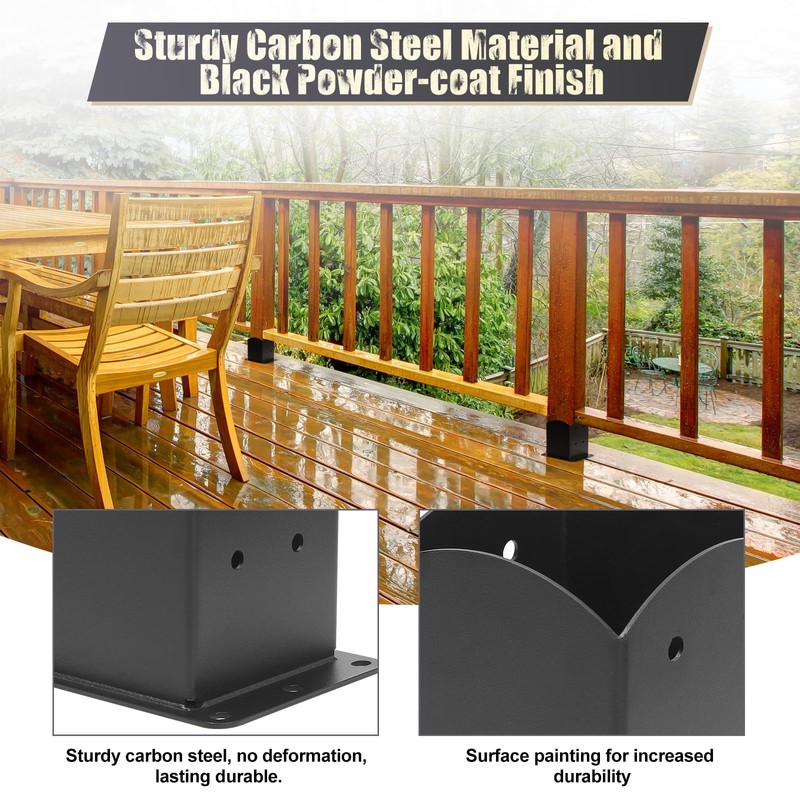 4x4 Post Base 8 Pcs,(Inner Size 3.6x3.6) Wood Fence Post