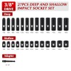 EMENTOL 3/8" Drive Impact Socket Set, 27PCS, Metric(7mm to 19mm),
