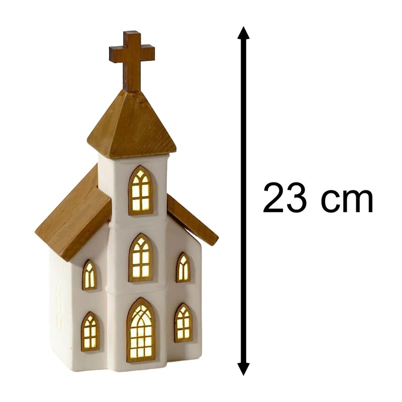 Carousel Home LED Ceramic Christmas Church | Light Up Ceramic