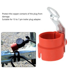KIMISS Universal Trailer Plug Holder, Weatherproof Protective Rigid Accessory for 7 to 13Pin Connector (red)